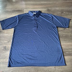 NWOT Collars and Co Dress Collar Polo Golf Shirt Mens XL Blue Solid Workwear
